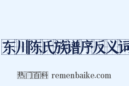 东川陈氏族谱序反义词是什么意思的图片